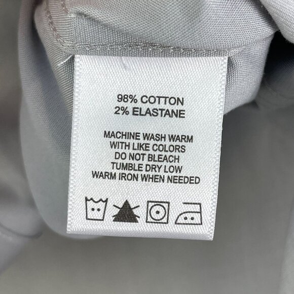 NEW Foxcroft Womens Small Silver Easy Care Solid Poplin No Iron Button Up Blouse - Picture 5 of 10